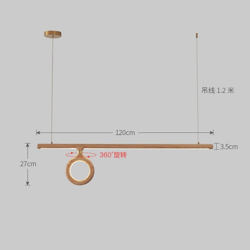 lustre en bois nordique style japonais pour éclairage intérieur - vue 9 sur 11