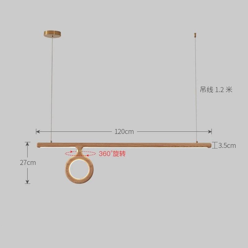 lustre en bois nordique style japonais pour éclairage intérieur - vue 8 sur 11