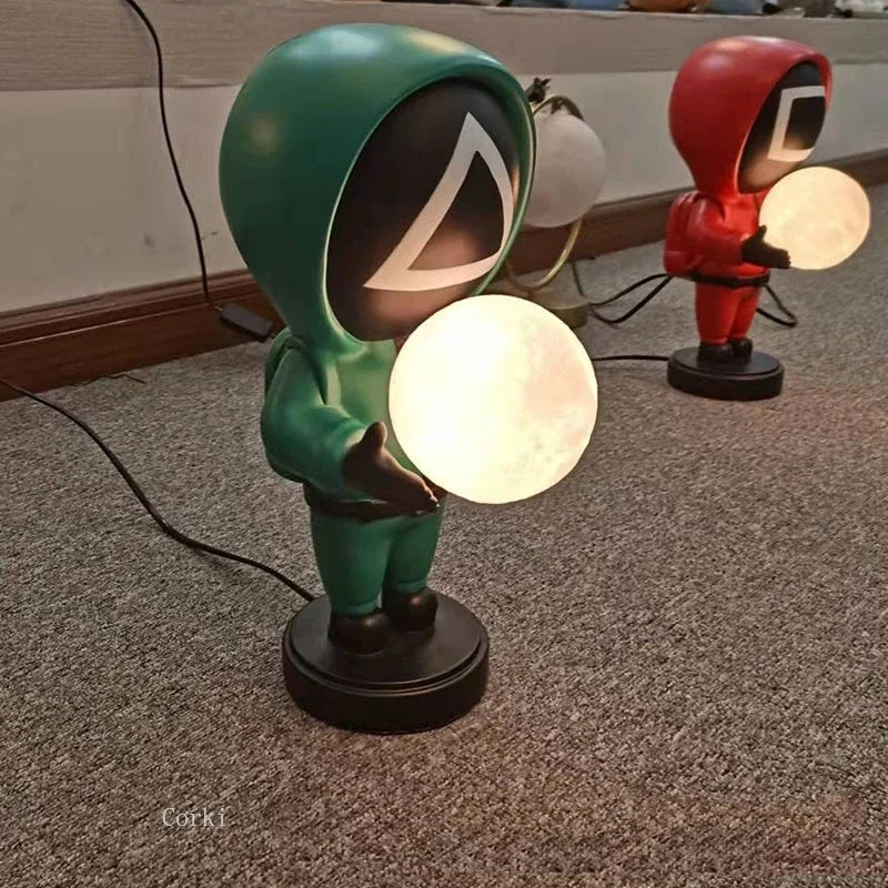lampe de table astronautes design nordique veilleuse 3D décorative - vue 5 sur 10