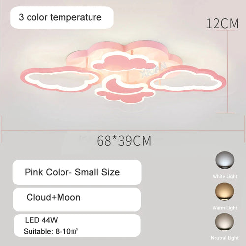 lustre led moderne en forme de lune étoile nuage pour enfants - vue 25 sur 25