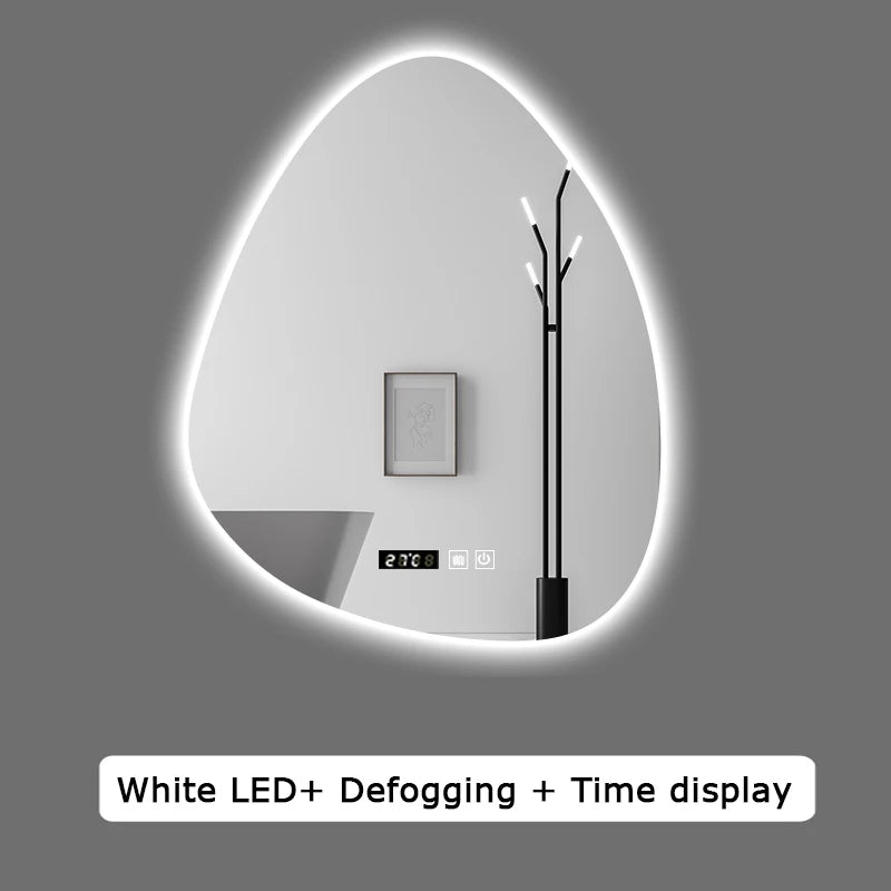 miroir intelligent multifonction avec haut-parleur bluetooth et led réglable - vue 12 sur 13