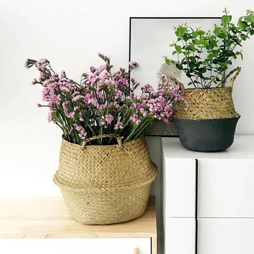 panier en osier suspendu pour fleurs ou rangement - vue 3 sur 16