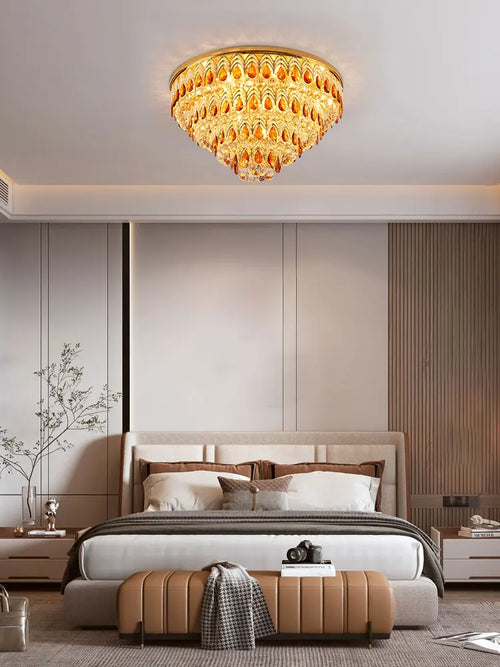 lustre dimmable en cristal design pour intérieur moderne - vue 3 sur 13