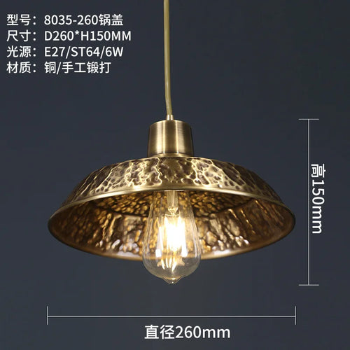 lustre décoratif chinois en cuivre pour ambiance zen - vue 9 sur 14