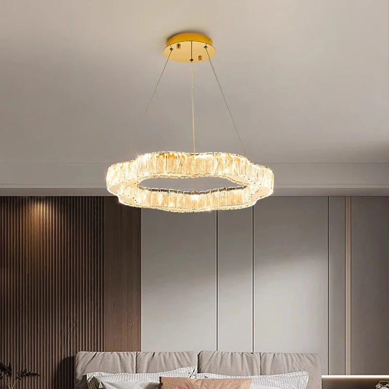 home decorationPendant lights, luxury crystal living room chandelier, bedroom Pendant lamp, ceiling light, indoor lighting - vue 5 sur 13