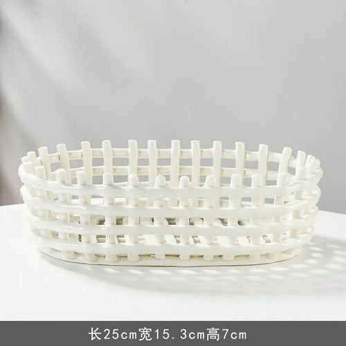 panier de rangement en céramique pour fruits et ustensiles de cuisine - vue 18 sur 21