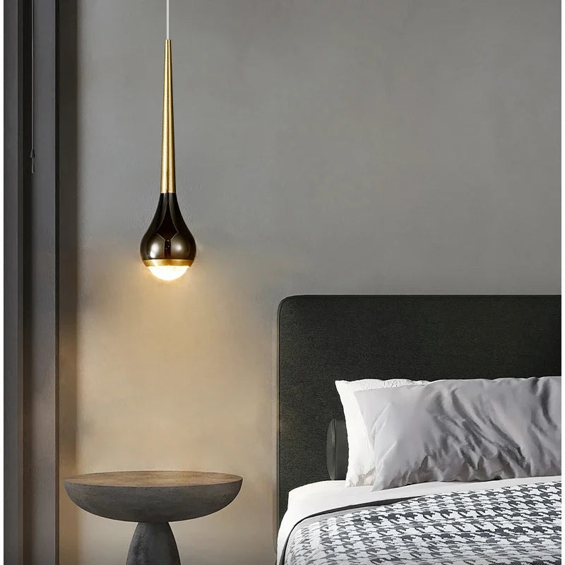 Lamp Minimalist Design Modern Pendant Light, LED Pendant Lighting For Bedroom Living Room Bathroom, Restaurant Single Hanging - vue 3 sur 7