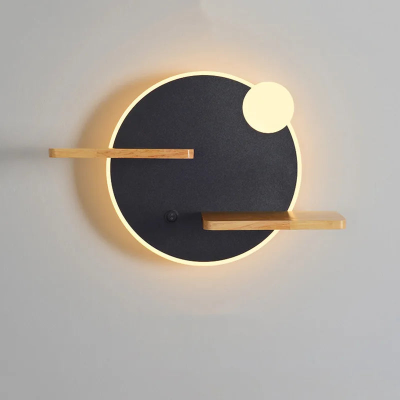 Applique murale led nordique avec étagère et chargeur usb - vue 1 sur 18