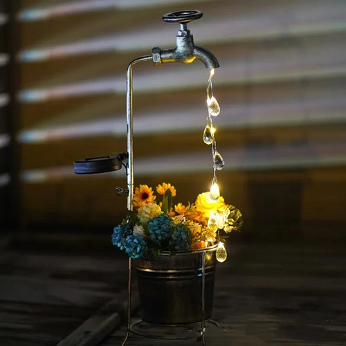 lampes solaires pour robinet d'arrosage décoration jardin extérieur - vue 5 sur 10