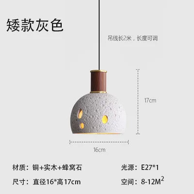 suspension en pierre nid d'abeille design rétro en cuivre intérieur - vue 9 sur 11