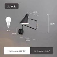 applique murale à LED design pivotant pour intérieur moderne