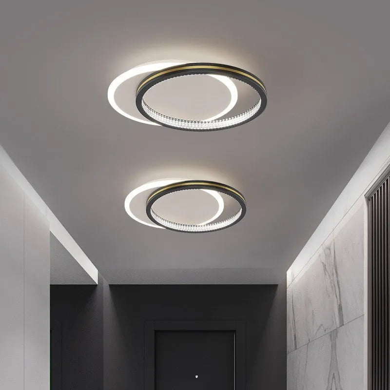 Plafond moderne à LEDs lumières pour l'entrée de la maison luminaires d'intérieur avec abat-jour en cristal lumières rondes carrées Luminaria - vue 3 sur 14