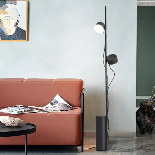Lampadaire design nordique créatif noir lampadaire simple lampe d'angle étude chevet décoration salon lampe de lecture - vue 4 sur 7