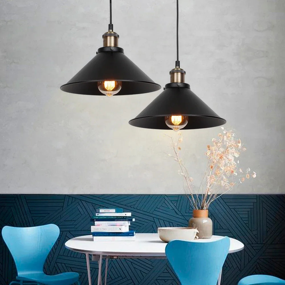 Suspension rétro Loft noir suspendu lumière pays américain suspension pour/cuisine industrielle Restaurant lustre Vintage - vue 4 sur 10