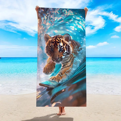 serviette de plage motif animal microfibre séchage rapide