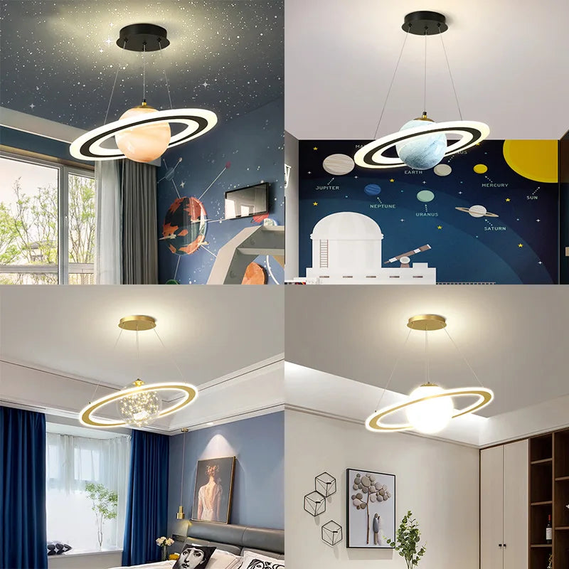 suspension planet earth pour chambre d'enfant astronaute étoile décorative - vue 6 sur 13