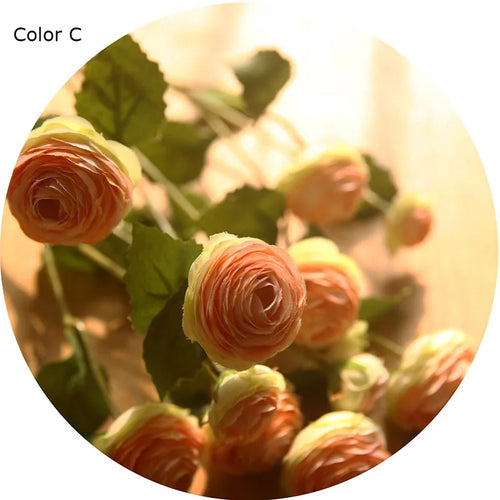 fleurs artificielles en soie roses et renoncules pour décoration de mariage - vue 11 sur 13