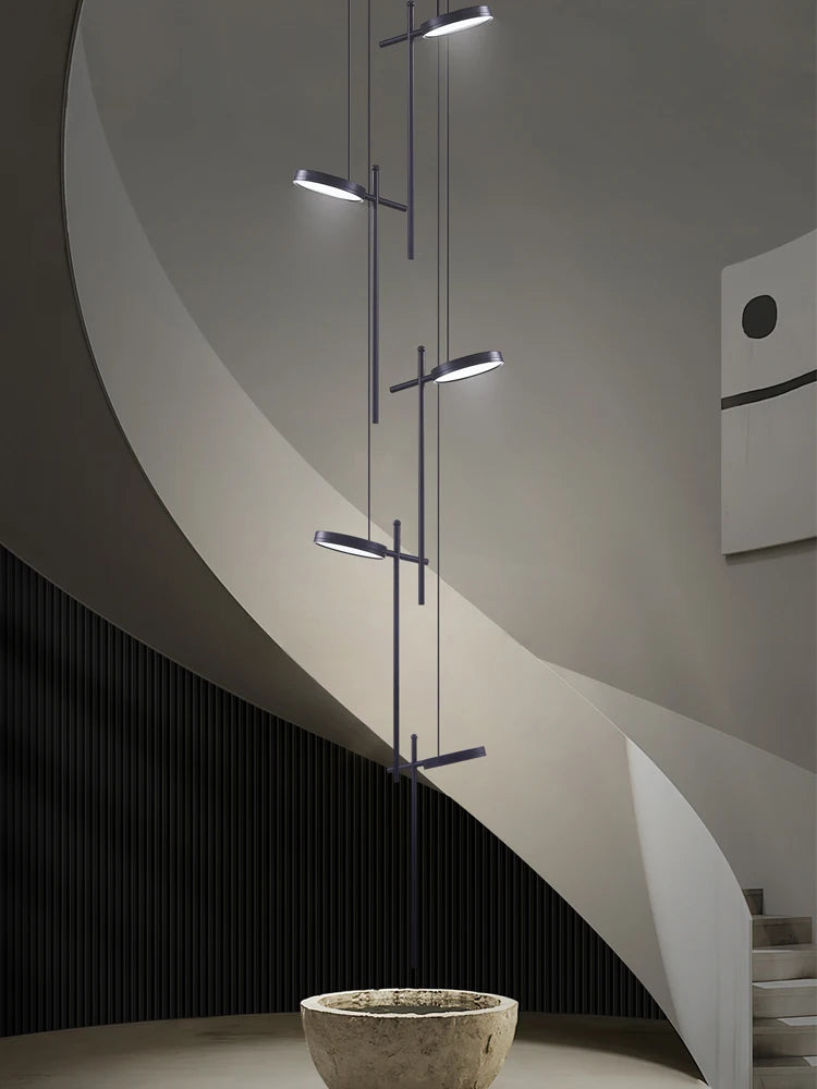 lustre moderne suspendu en acrylique design créatif 2023 à LED - vue 2 sur 17