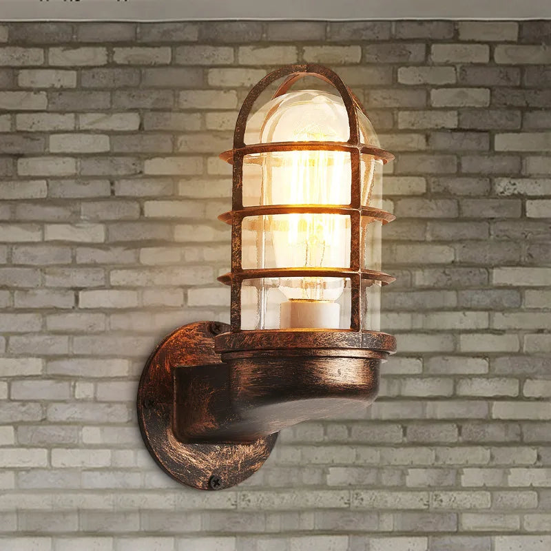 applique murale vintage industriel led fer loft rétro moderne - vue 3 sur 7