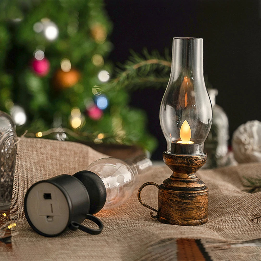 lampe à pétrole électronique lanternes vintage décoration de Noël