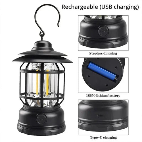 lanterne de camping rechargeable étanche pour randonnée et pêche - vue 8 sur 8
