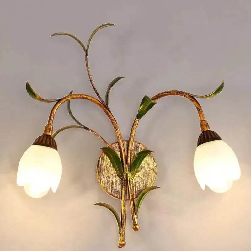 applique murale à led rétro avec fleurs pour décoration élégante - vue 6 sur 12