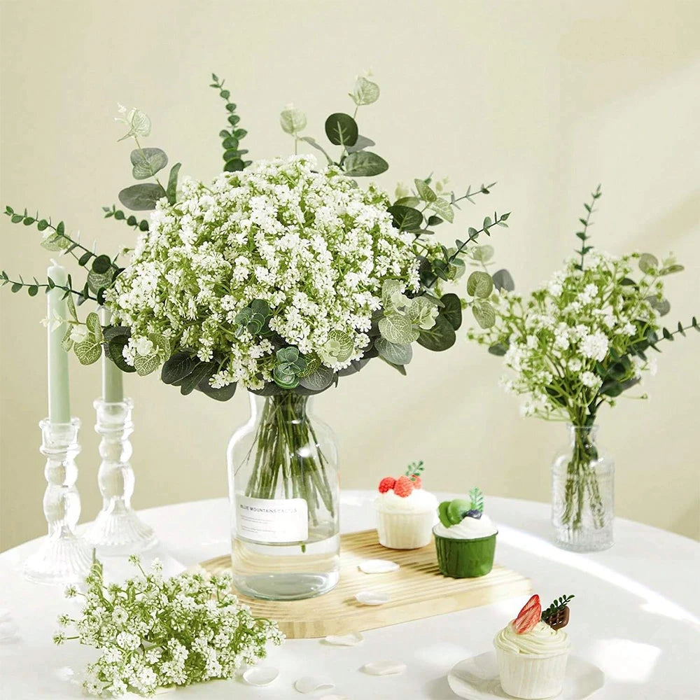 lot de bouquets de fleurs artificielles pour décoration festive et mariage - vue 4 sur 9