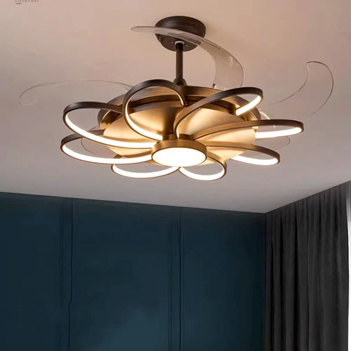 Plafonnier LED moderne avec ventilateur de plafond sans pales - vue 3 sur 12