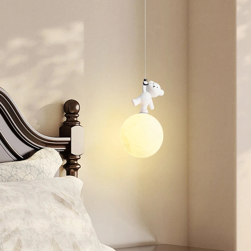 lampe en résine design ours pour chambre d'enfant décorative - vue 3 sur 7