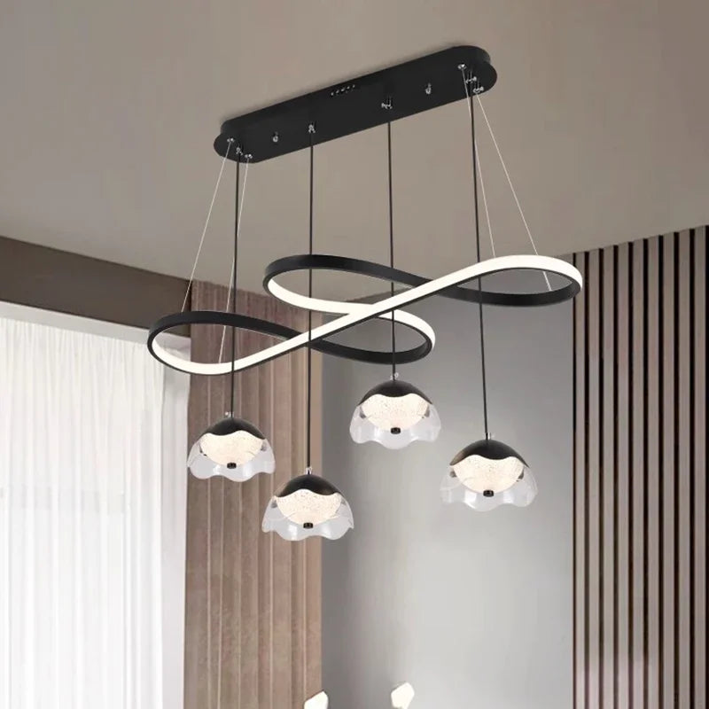 lustre led décoratif moderne pour éclairage intérieur suspendu - vue 6 sur 8