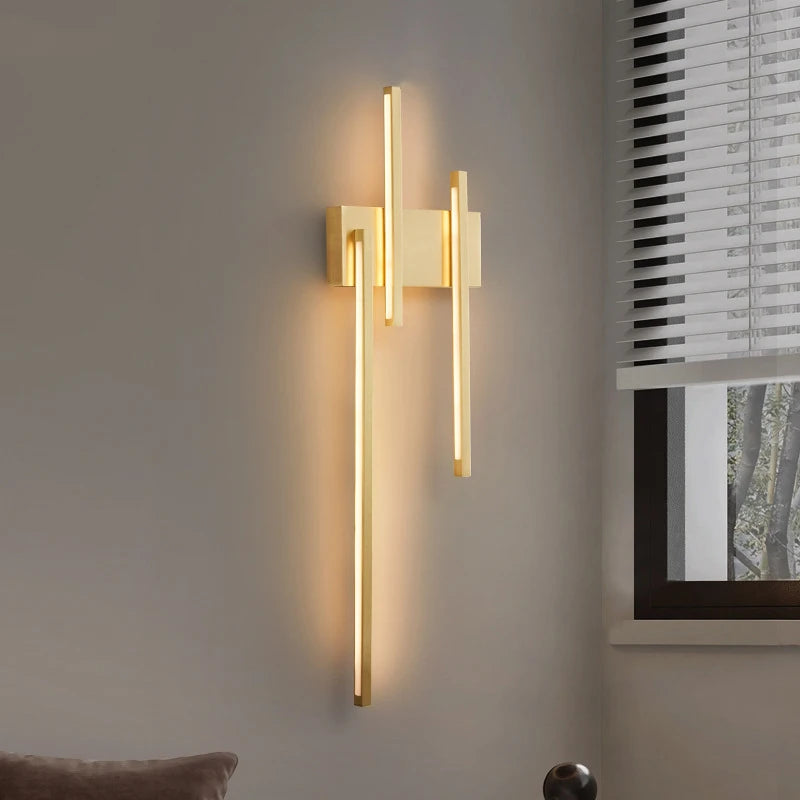applique murale led minimaliste en laiton et cuivre - vue 5 sur 10