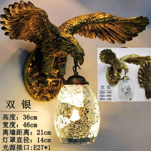 applique murale eagle décoration rétro bohème lumineuse artistique - vue 12 sur 18