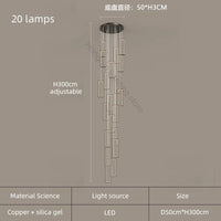lustre moderne en cuivre avec éclairage LED design élégant
