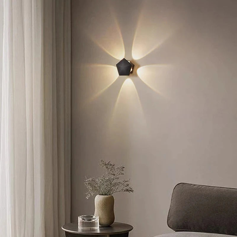 Hémisphère quatre côtés applique murale haut vers le bas Led 4W chevet couloir décor à la maison fond applique balcon jardin extérieur applique murale - vue 4 sur 10