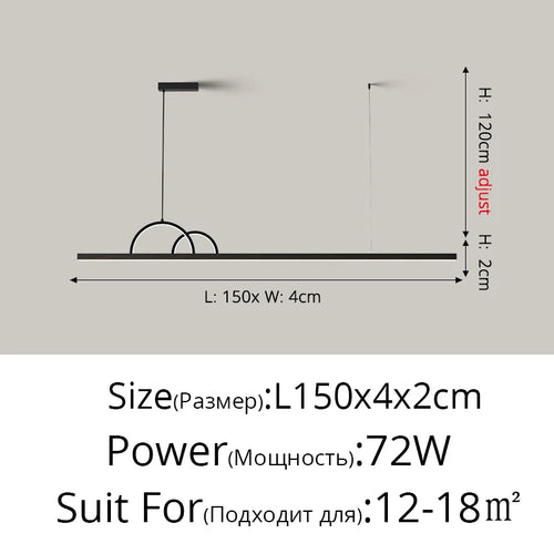 lustre à led nordique design pour éclairage intérieur moderne - vue 14 sur 18