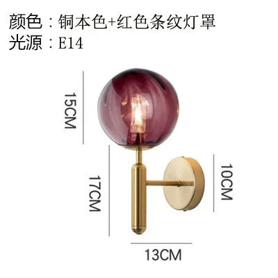 Applique nordique chambre moderne à côté de boule de verre applique murale LED luminaire applique éclairage salle de bain miroir escalier lumière Luminaria - vue 13 sur 14