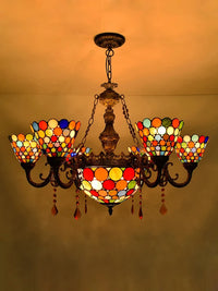 suspension en verre tiffany design moderne pour éclairage intérieur