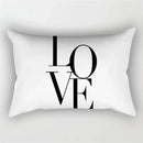 housse de coussin rectangulaire noir et blanc marbré 30 x 50 cm