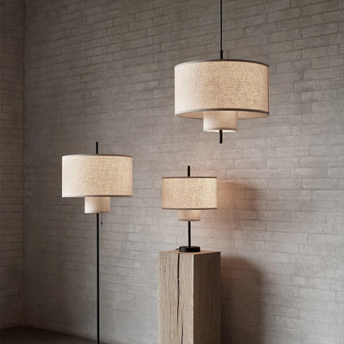 Nordique calme vent créatif suspension Simple Style moderne salon chambre Restaurant hôtel lin tissu Art suspension - vue 3 sur 9