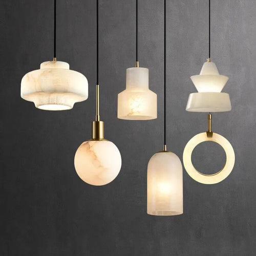 Lampe suspension marbre LED minimaliste - vue 2 sur 21