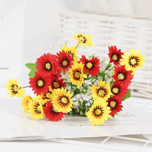 bouquet de marguerites en soie pour décoration florale artificielle - vue 9 sur 10