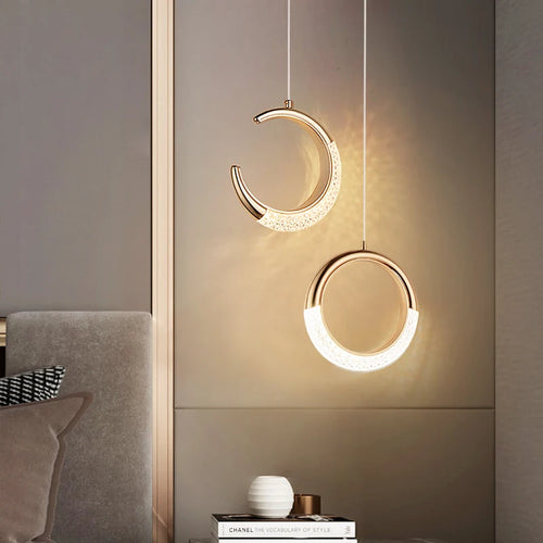 Lustre nordique ovale en cristal LED - vue 3 sur 21