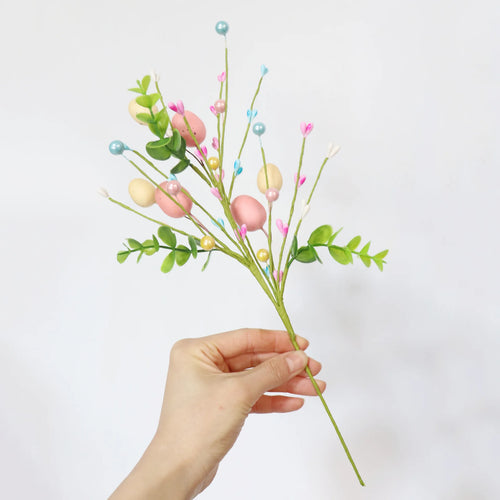 décoration florale artificielle de pâques avec lapins et œufs - vue 10 sur 16