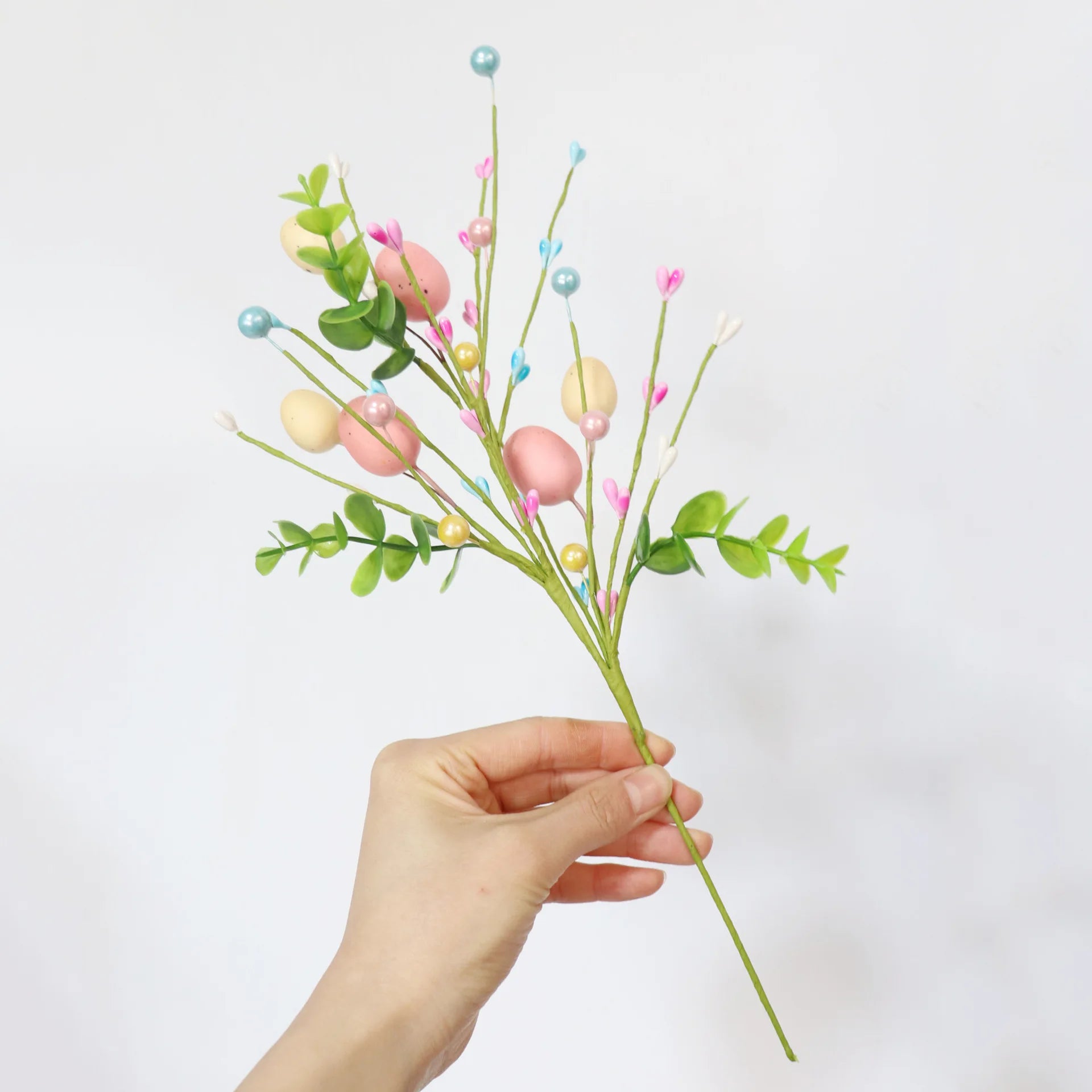 décoration œuf artificiel fleurs mousse pour pâques diy - vue 17 sur 17
