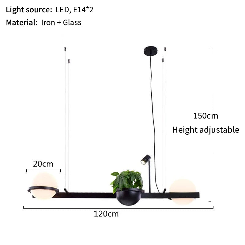 lustre nordique avec plante artificielle en pot suspendu - vue 11 sur 11