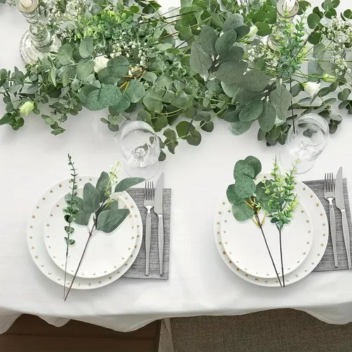 lot de 20 feuilles d eucalyptus artificielles pour décoration florale - vue 4 sur 10