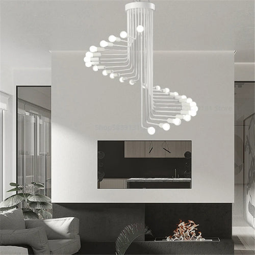 lustre moderne à LED style nordique pour loft et restaurant - vue 4 sur 11