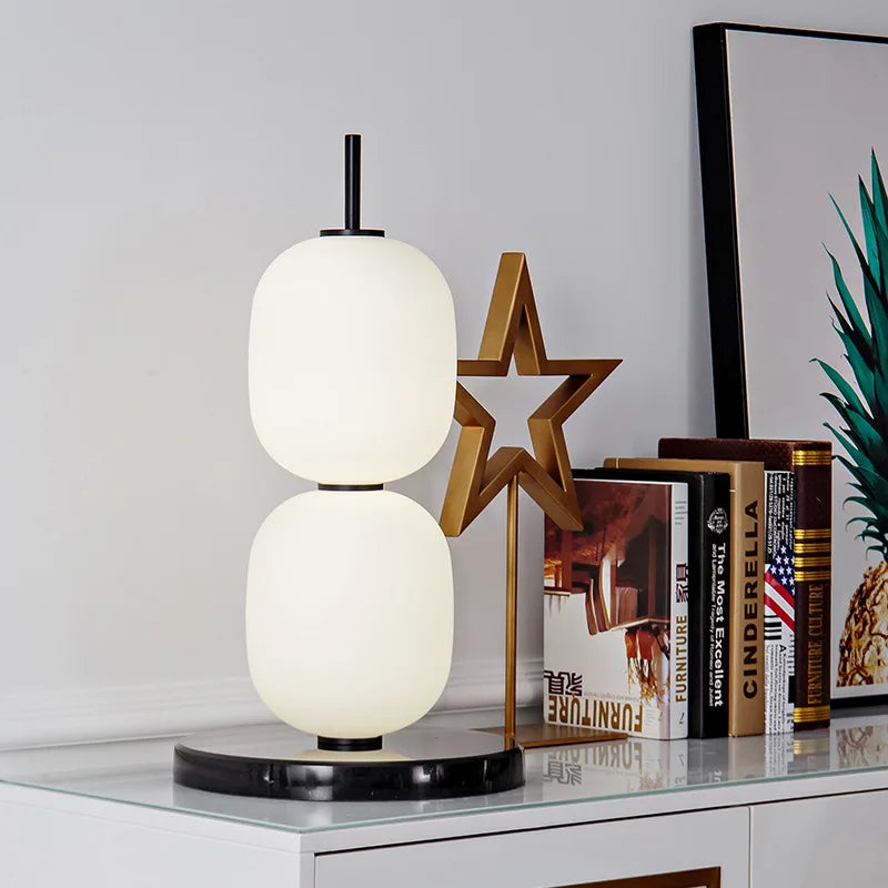 Mainkai lampadaire Nordic Gourde String Lampadaire pour Salon Chambre Étude Abat-Jour en Verre Blanc Lampadaire Design - vue 5 sur 8