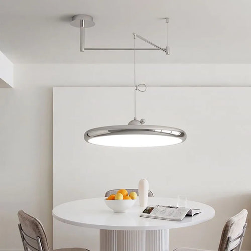 Suspension pliantes rétractables nordiques laiteux jaune argent suspension Restaurant Table à manger bureau lustre lampe 220V - vue 2 sur 10