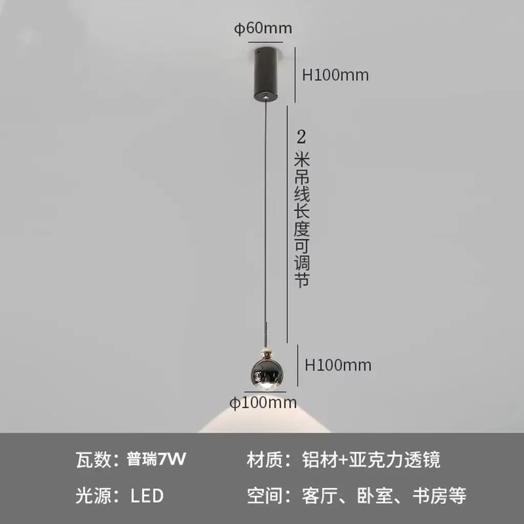 suspension led moderne en aluminium pour bar et restaurant - vue 8 sur 11